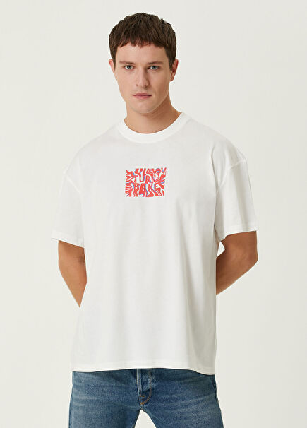 Peace White Oversized Short Sleeve Men's T-shirt