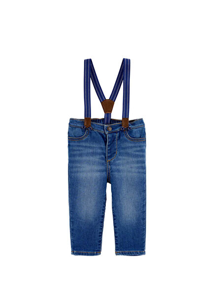 Blue Baby Boy Strap Pants