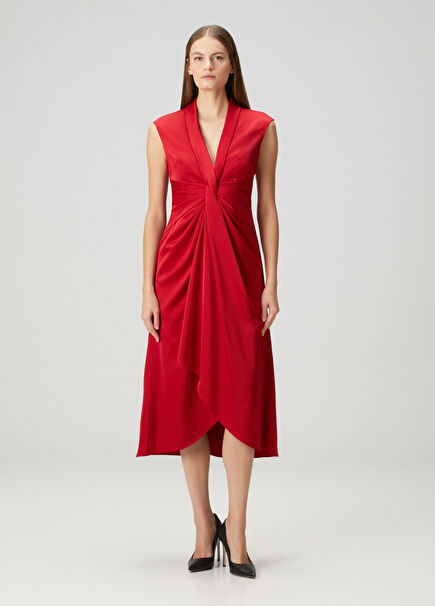 Red Midi Cocktail Dress