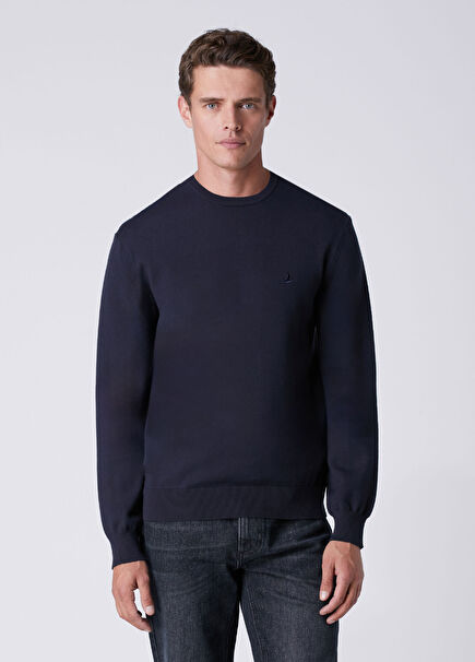 Navy Blue Basic Sweater