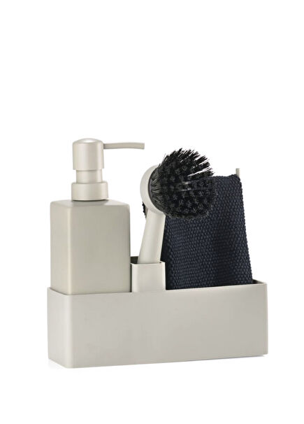 Beige 4 Piece Dishwashing Set