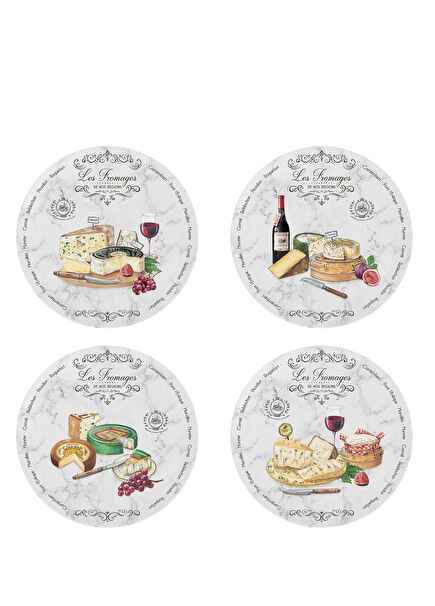 Les Fromages Porselen 4'lü Peynir Tabağı Seti