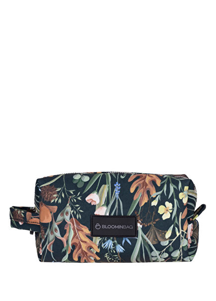 Eco Forest Çiçek Desenli Makyaj ve Seyahat Çantası