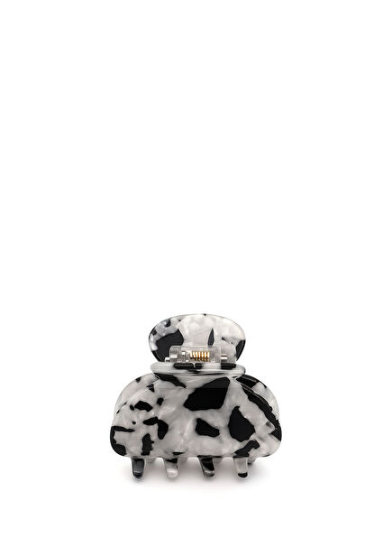 Gri Desenli Orta Boy Kemik Kız Çocuk Toka 