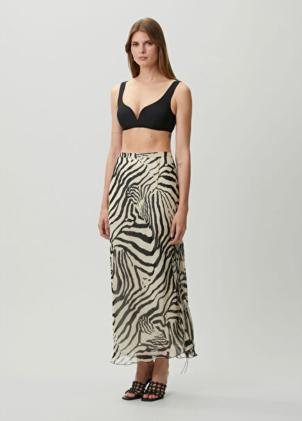 Tilly Beige Brown Midi Skirt