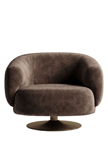 Paraggi Smoked Velvet Swivel Leg Armchair