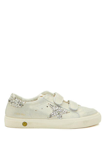 May Silver Unisex Kids' Leather Sneakers