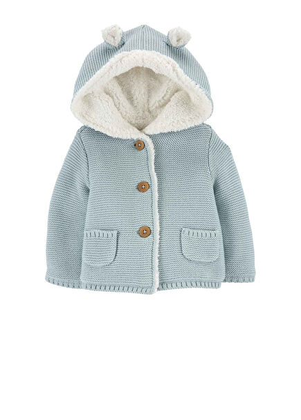 Blue Hooded Baby Boy Cardigan