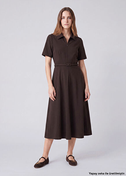 Dark Brown Midi Dress