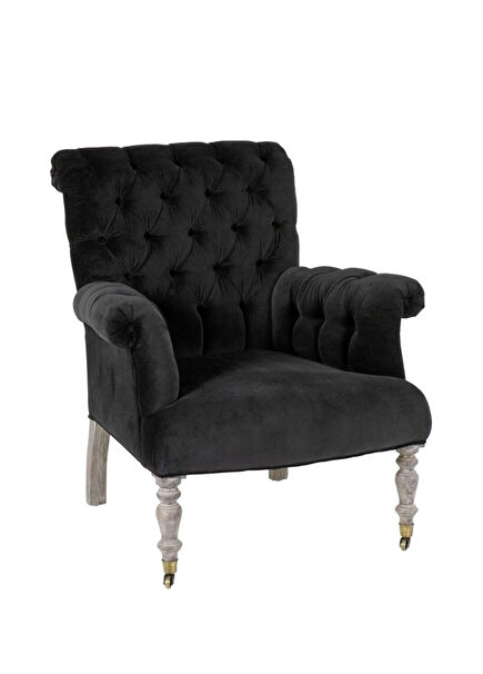 Hurley Siyah Kadife Berjer