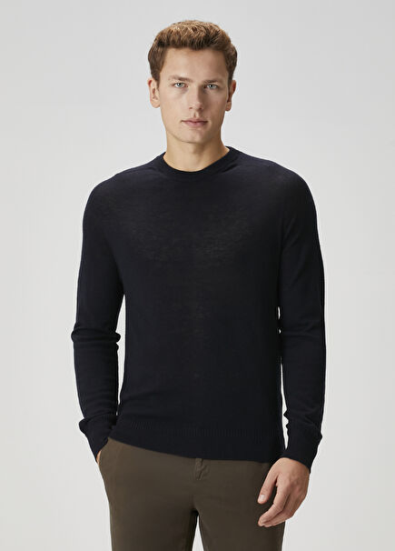 Navy Blue Wool Knitwear