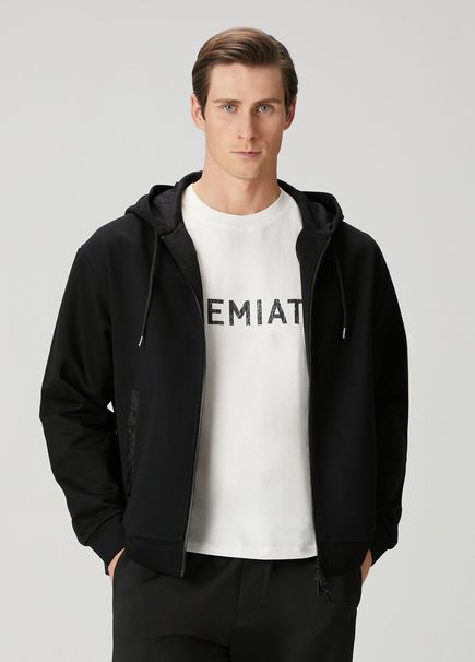 Siyah Kapüşonlu Sweatshirt