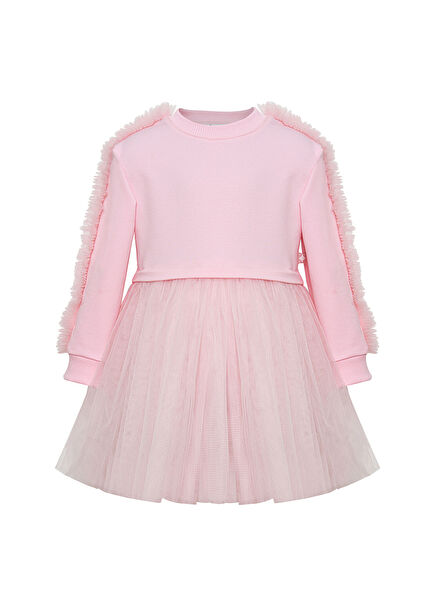 Poppy Pembe Uzun Kollu Kız Çocuk Elbise