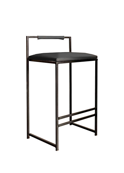 Verti Black Faux Leather Bar Stool