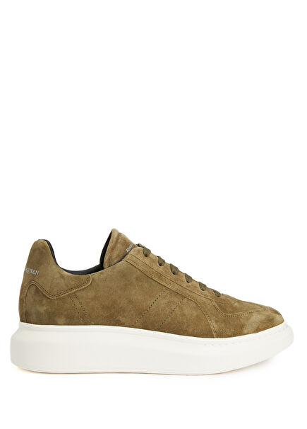Oversized Retro Haki Erkek Deri Sneaker
