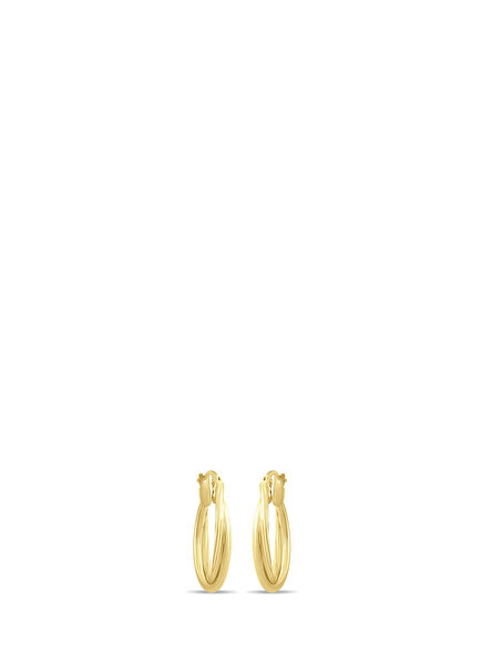 14K Gold Twist Women's Hoop Earrings
