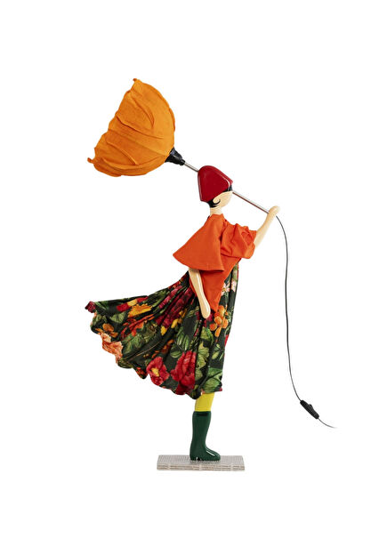 Eudora Orange Green Wooden Lampshade