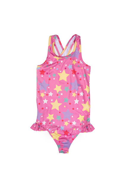Stardust Pembe UV Korumalı Kız Çocuk Mayo 
