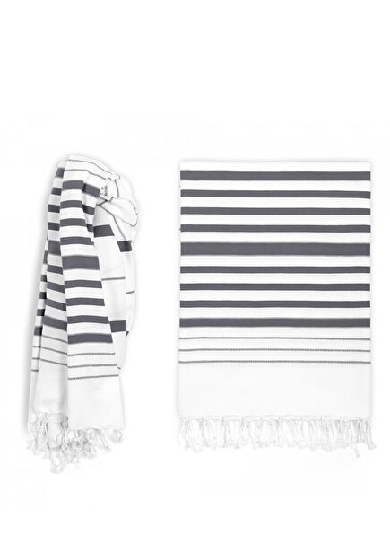 Marine Beyaz Lacivert Çizgili Peştemal