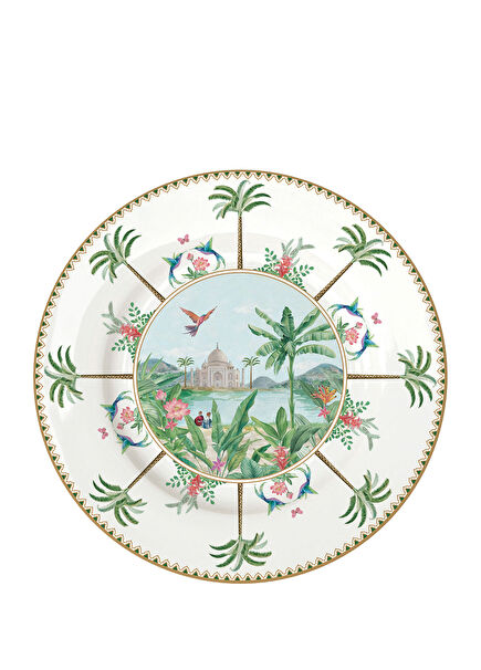 Paradise Sauvage Bitki ve Hayvan Desenli Porselen Pasta Tabağı 19 cm