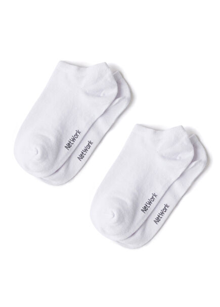 White 2Pcs Women's Socks Set