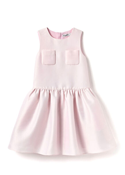 Pembe Kız Çocuk Tafta Elbise