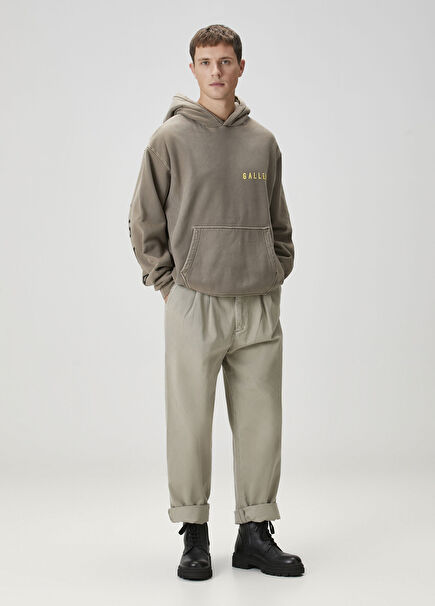 Slater Beige Pleated Trousers