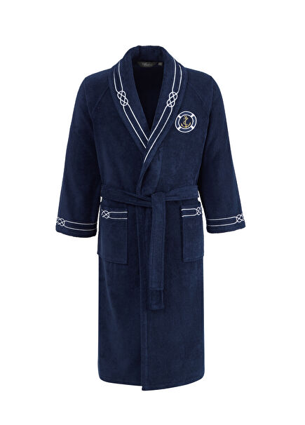Marine Man Cotton Navy Men's Robe