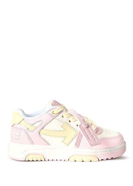 Pembe Sarı Kız Çocuk Deri Sneaker