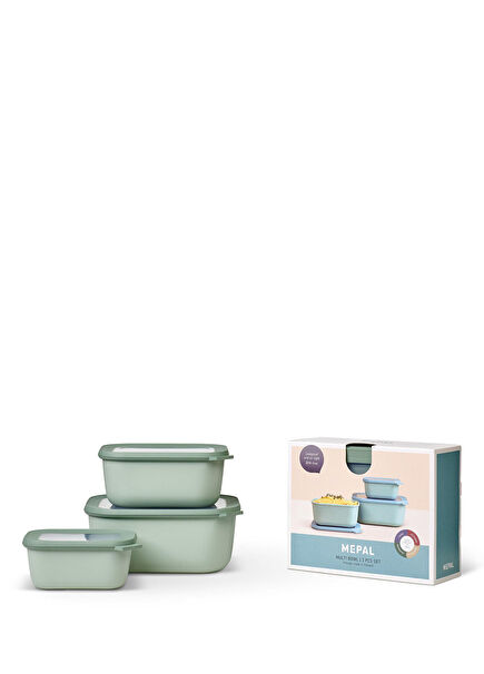 Cirqula Rectangular Nordic Sage 3 Piece Storage Container Set