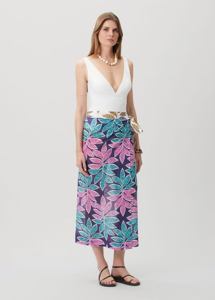 Navy Blue Patterned Pareo