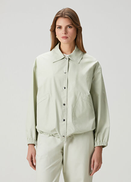 Green Logo Print Jacket