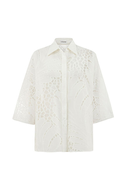 Victoria White Loose-Fitting Women's Shirt