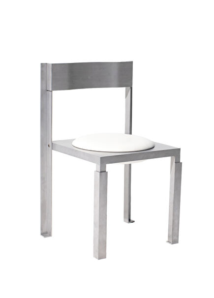 Strut Silver Color Metal Dining Room Chair