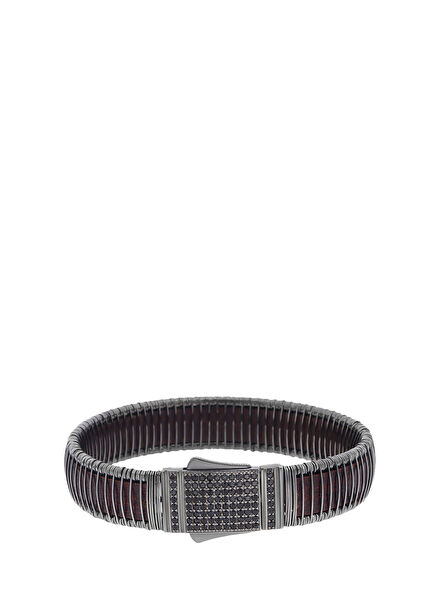 Vesper 925 Sterling Silver Rhodium Plated Men's Bracelet