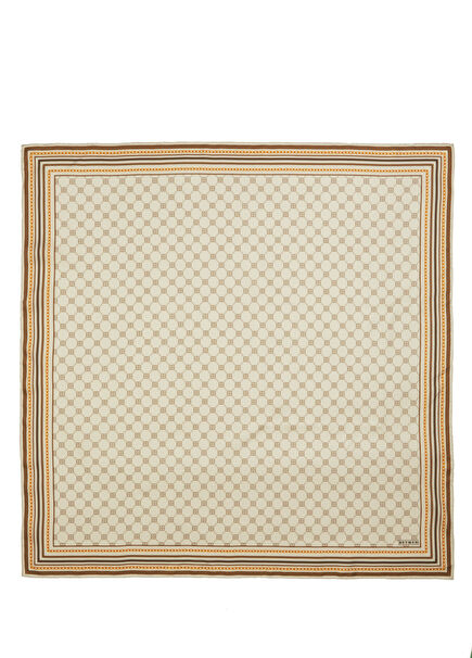 Vizon Monogram Desen İpek Eşarp