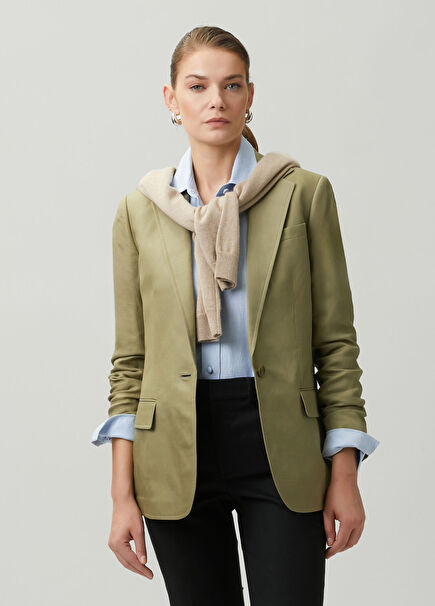 Green Linen Blazer