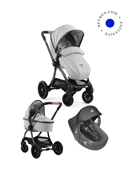 egg3 Soft Grey 3-in-1 Baby Stroller Set