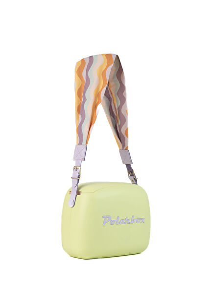 Prinkstyle Ondas Classic Green Cold Lilac Cotton and Leather Lunch Bag with Strap and Warm Holder 6 Lt