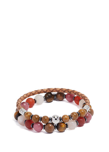 Brown Natural Stone Men's Bracelet