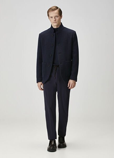 Lacivert Beli Kordonlu Pantolon