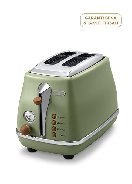 CTOV 2103.GR Icona Vintage Green Two Slice Toaster