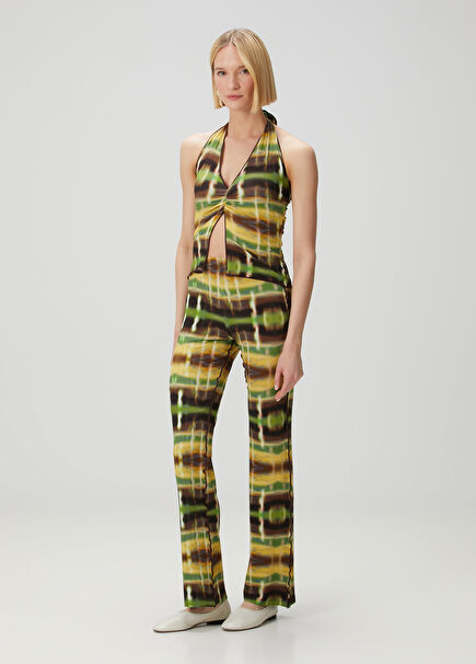 Malca Dega Green Patterned Pants