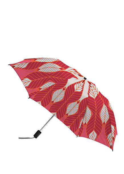 Red Leaf Patterned Collapsible Bag Size Umbrella