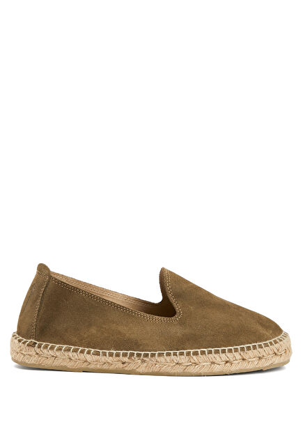 Clear Khaki Men's Leather Espadrille