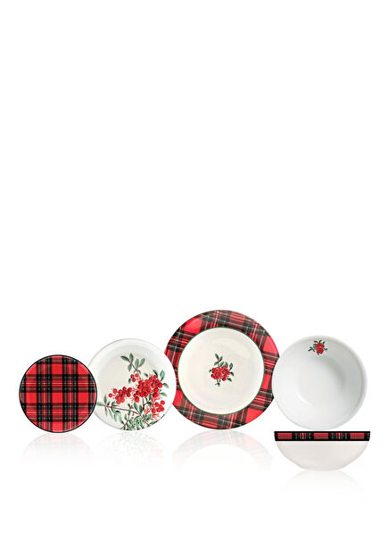 Red Berry Collection 16 Piece Porcelain Dinnerware Set