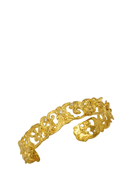 Floral Regina Sparkle 22K Gold Plated Women's Bracelet
