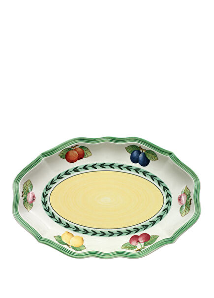 French Garden Fleurence Porselen Oval Servis Tabağı 24 cm
