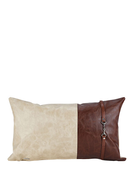 Beige Tan Leather Side Buckle Pillowcase