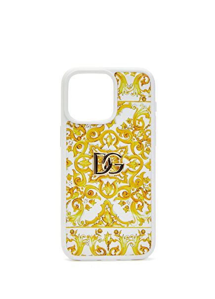 White Yellow Leather iPhone 15 Pro Max Phone Case